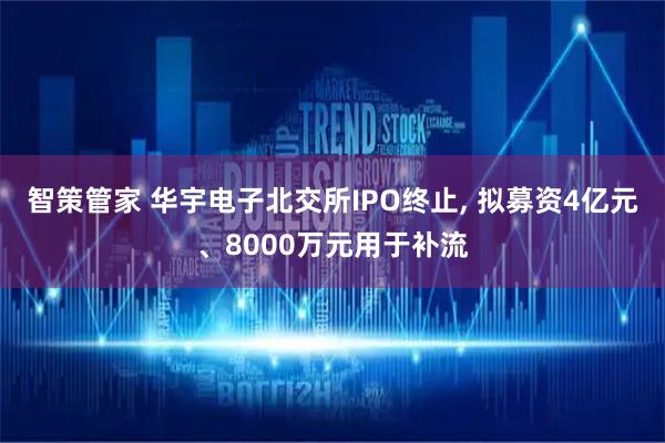 智策管家 华宇电子北交所IPO终止, 拟募资4亿元、8000万元用于补流